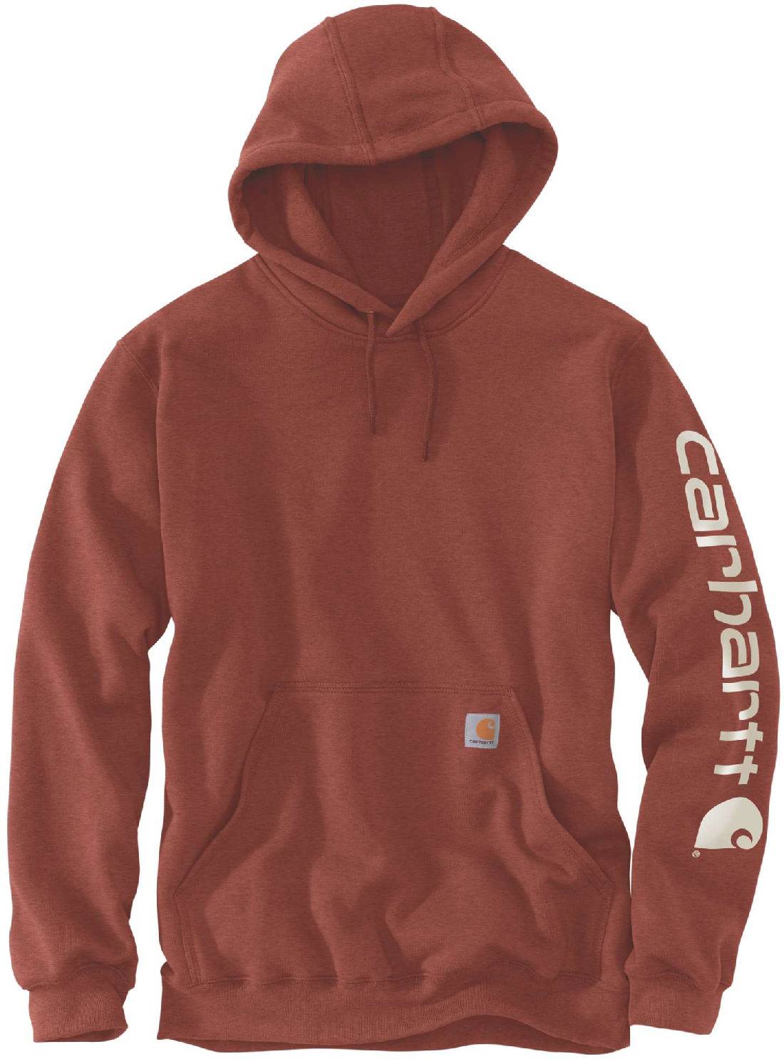 Carhartt Sweatshirt Sleeve Logo Hooded Auburn Heather Hoodies