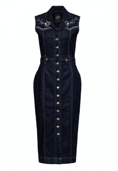 Queen Kerosin Pencil Kleid QKU26009 Denim