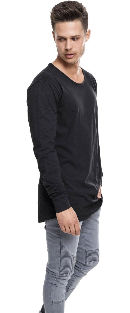 Urban Classics Longsleeve Long Shaped Fashion L/S Tee Schwarz - Herren / Unisex