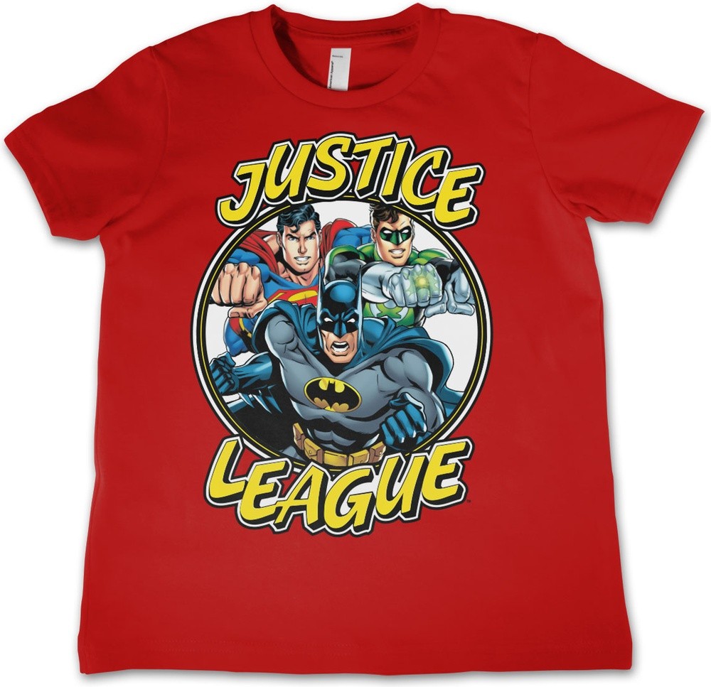 Justice League Team Kids Tee Kinder T-Shirt Rot - Herren / Unisex