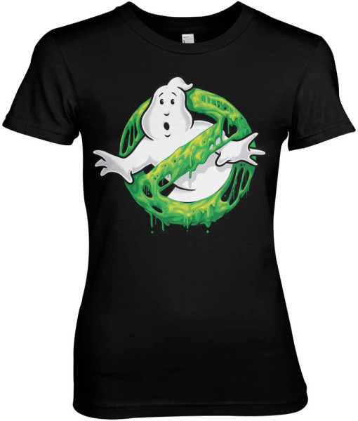 Ghostbusters Slime Logo Girly Tee Damen T-Shirt Black