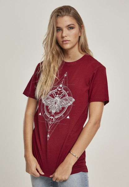 Mister Tee Female Shirt Ladies Moth Tee Burgundy