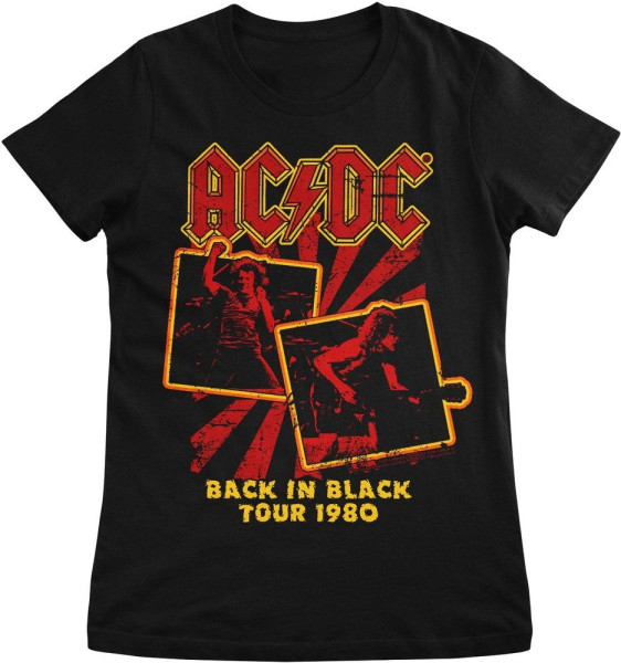 AC/DC Damen Back In Black Tour 1980 Girly Tee PS-5-ACDC010-H70-2