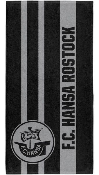 Hansa Rostock Handtuch Black Fussball Blau-50x100cm, 500gsm