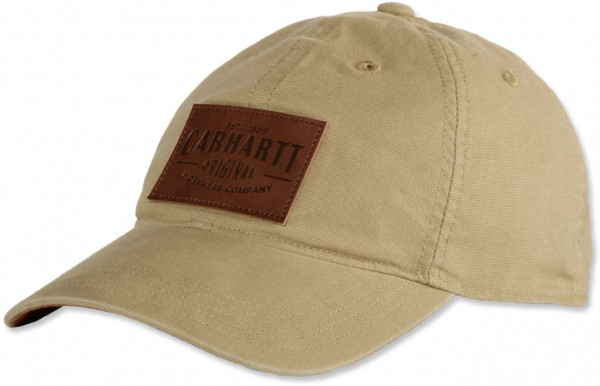 Carhartt Herren Cap M Rigby Stretch Fit Leatherette Patch Cap Dark Khaki