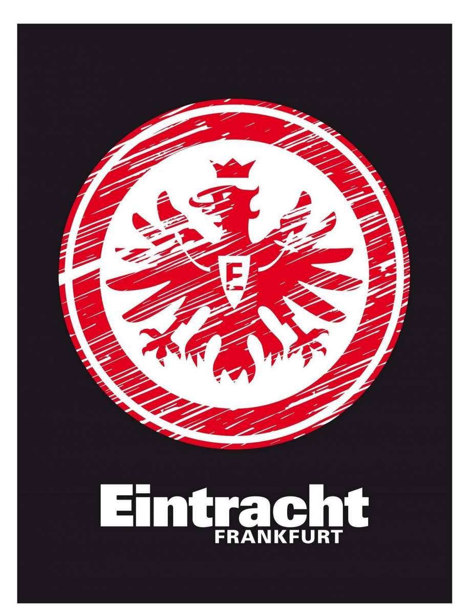 Eintracht Frankfurt Veloursdecke Logo Fussball 1. Bundesliga Black
