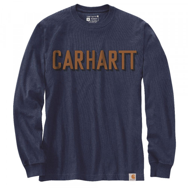 Carhartt Longsleeve Workwear Logo L/S T-Shirt Dark Cobalt Blue Heather