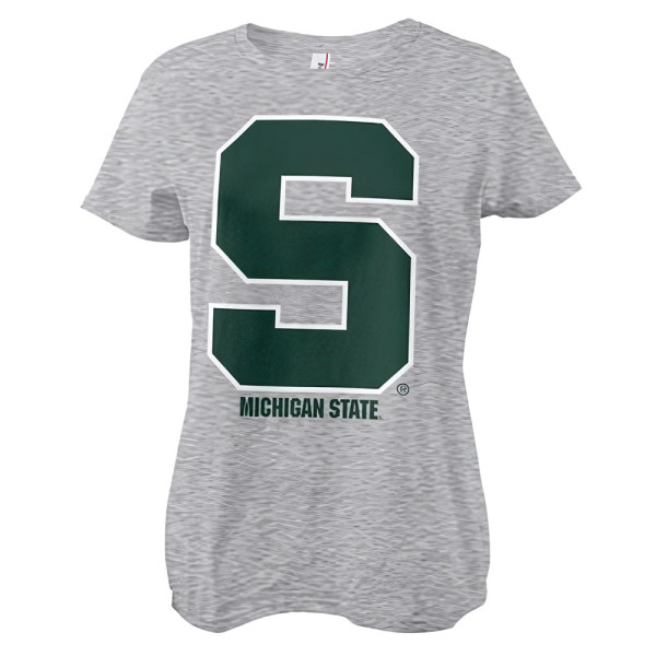 Michigan State University Michigan State S-Mark Girly Tee Damen T-Shirt Heathergrey