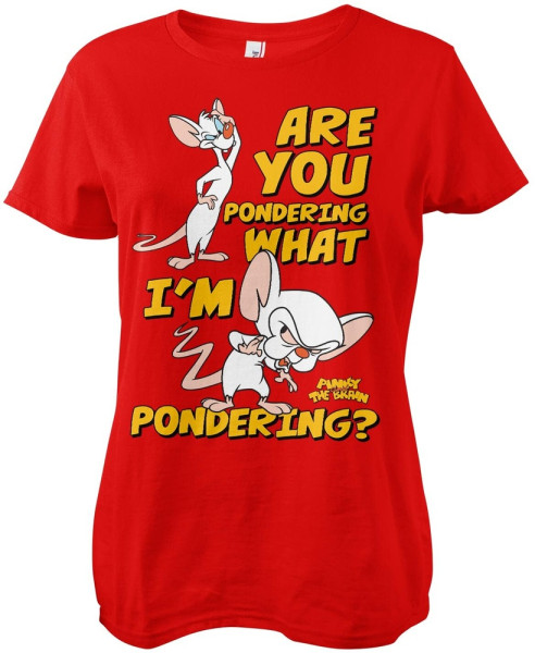 Pinky and the Brain Damen T-Shirt Are You Pondering What I'M Pondering Girly Tee WB-5-PAB004-H66-16