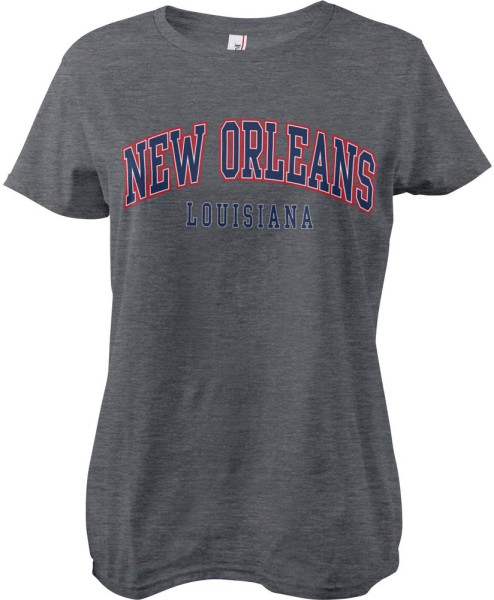 New Orleans Louisiana Girly Tee Damen T-Shirt Dark-Heather