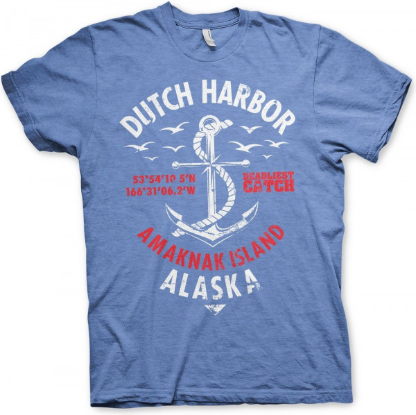Deadliest Catch Dutch Harbor T-Shirt Blue-Heather
