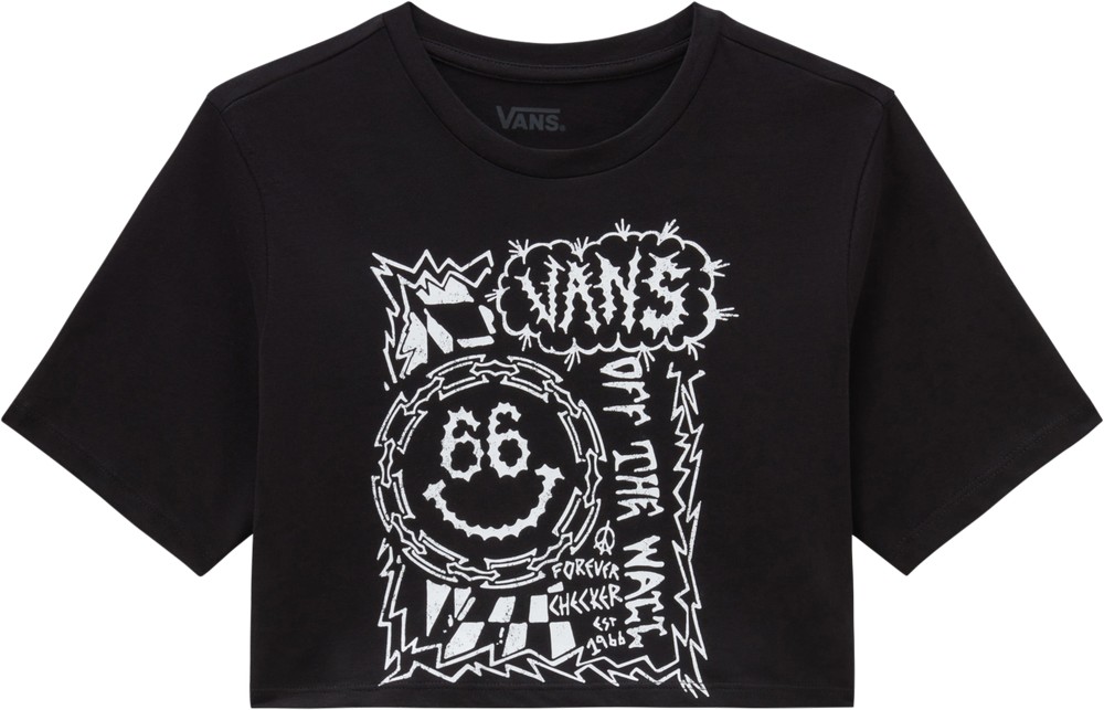 Vans Damen Top Forever Checker Crew Crop Ii 000GFH T Shirts Tops Women Lifestyle kustom kult
