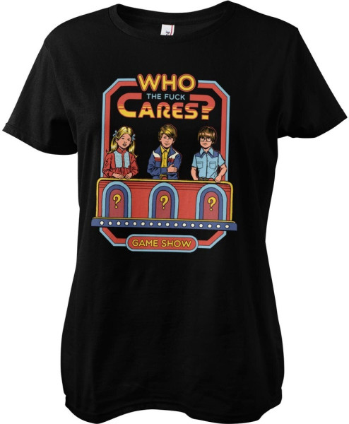 Steven Rhodes Who The F*Ck Cares Girly Tee Damen T-Shirt Black