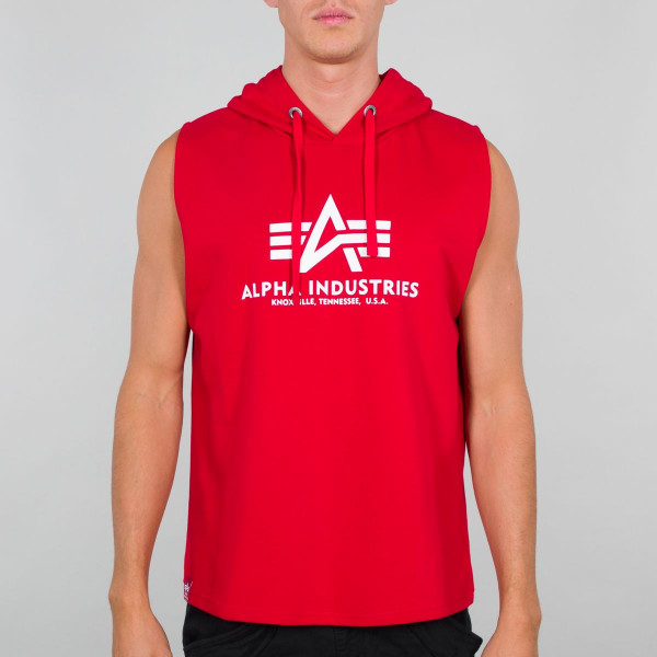 Alpha Industries Basic Hooded Tank T-Shirt / Unisex Speed Red