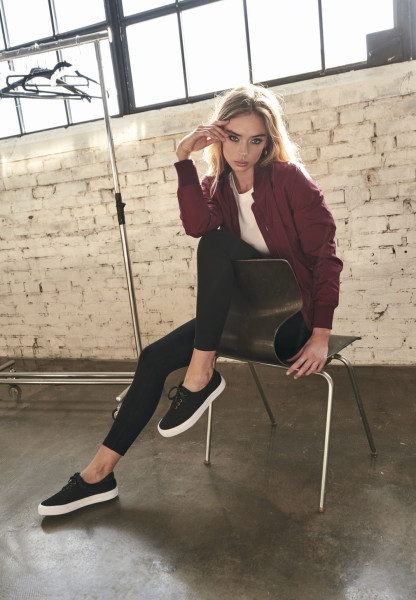 Urban Classics Women Bomber Jacket Ladies Light Bomber Jacket Burgundy