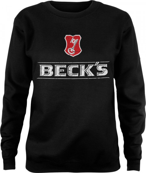 Beck's Washed Logo Girly Sweatshirt Damen Black