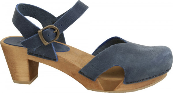 Sanita Clogs Damen Sandale Wood-Matrix Square Flex Sandal Electric blue