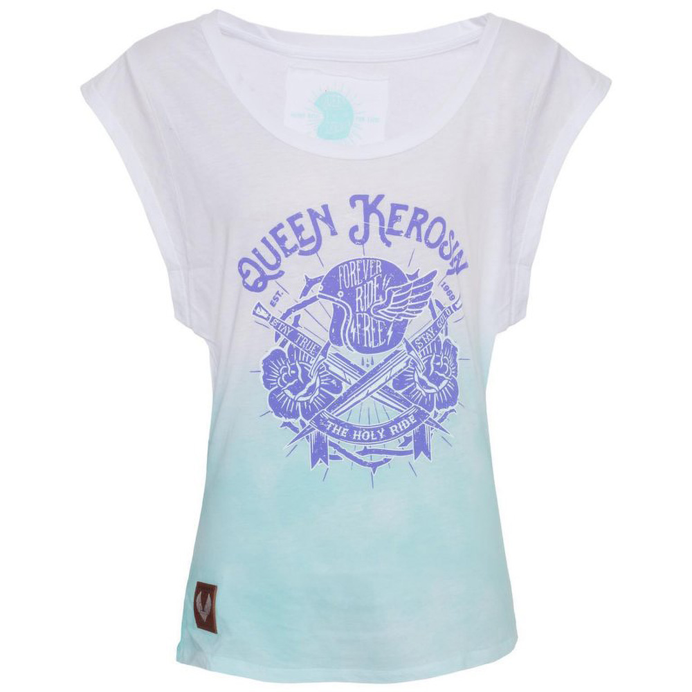 King Kerosin Damen Shirt Dip Dye Shirt The Holy Ride Weiß - Damen