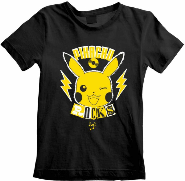 Pokémon Pokemon - Pikachu Rocks (Kids) Jungen Kinder T-Shirt Black