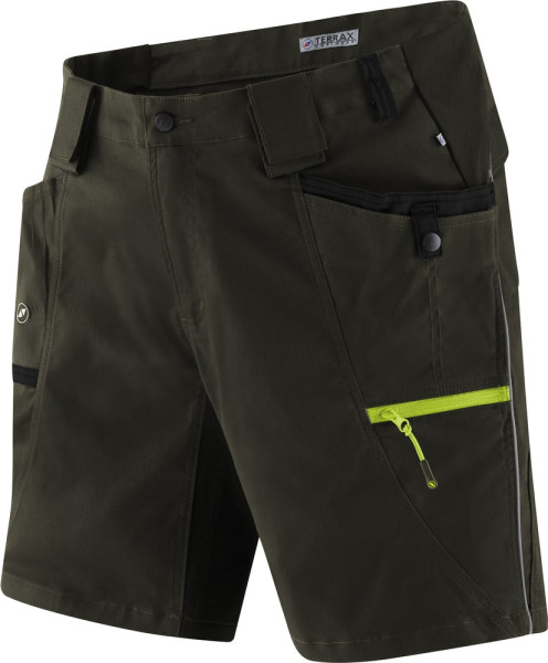 Terrax Workwear Arbeitsshorts Dunkelgrün/Limette