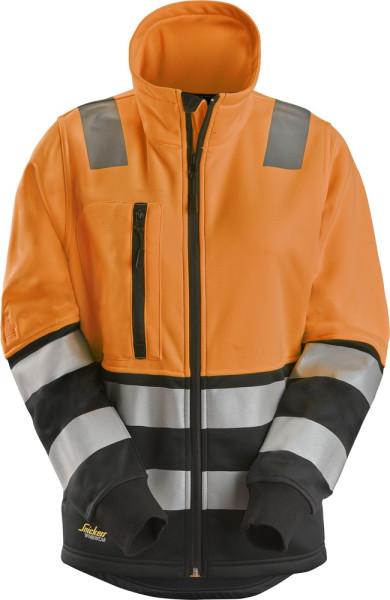 Snickers Damen Warnschutzjacke High-Vis Damenarbeitsjacke mit Reißverschluss, Kl. 2 High-Vis Orange/