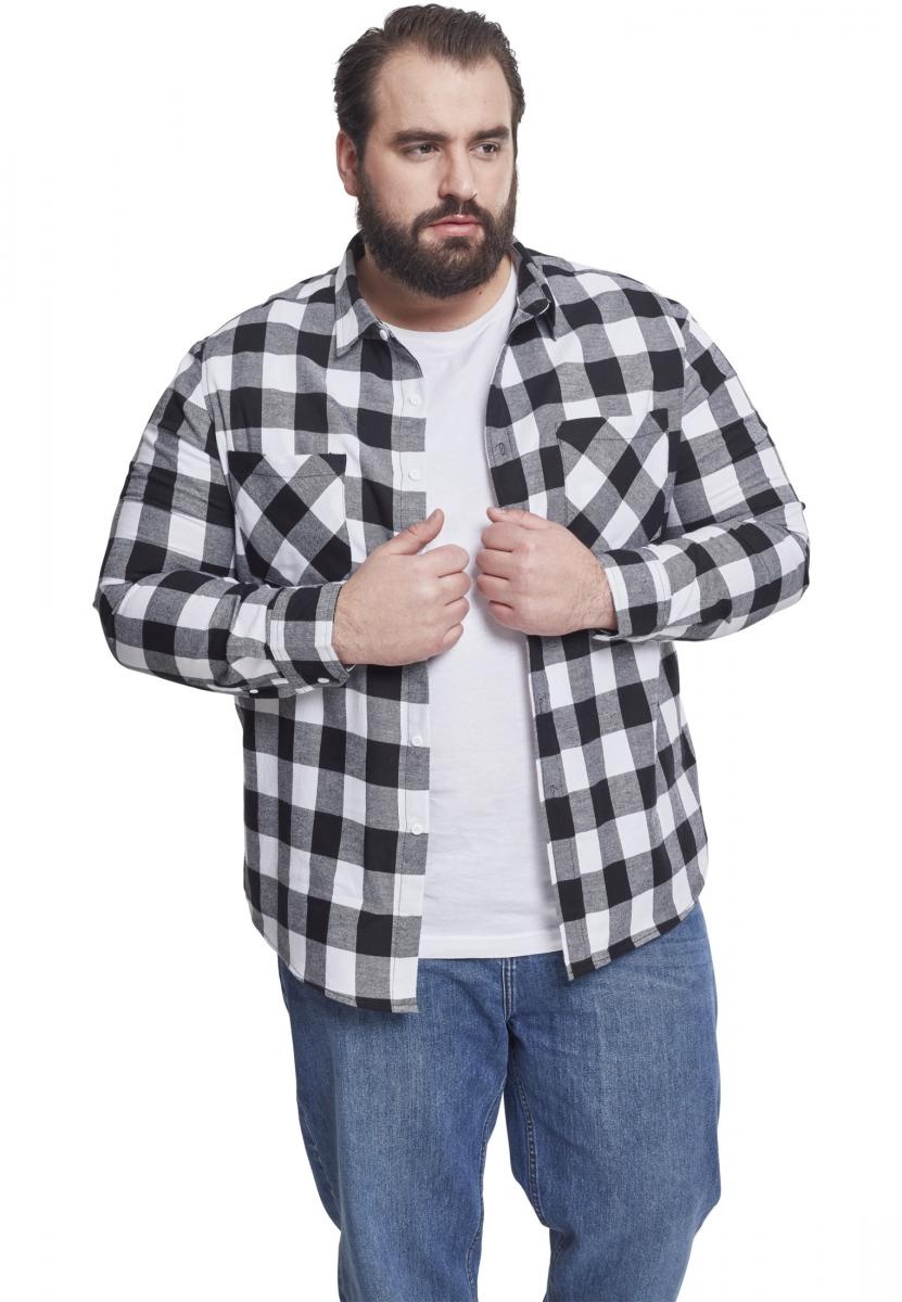 Urban Classics Hemd Checked Flanell Shirt Schwarz/Weiß - Herren / Unisex