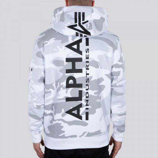 Alpha Industries Sweatshirt Back Print Hoody Camo White Camo