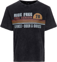 King Kerosin T-Shirt Oilwashed "Ride Free" KKU41063