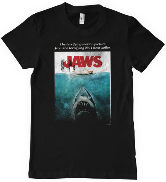 Jaws Washed Poster T-Shirt Black