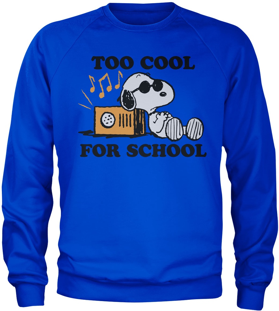 Peanuts Snoopy Too Cool For School Sweatshirt PNC-3-PN003-H77-9 - Herren / Unisex