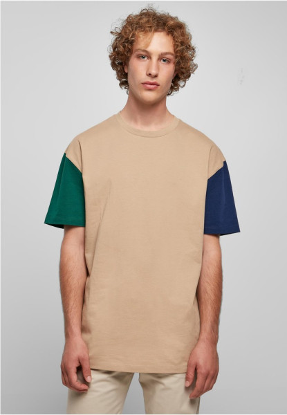 Urban Classics T-Shirt Organic Oversized Colorblock Tee Unionbeige