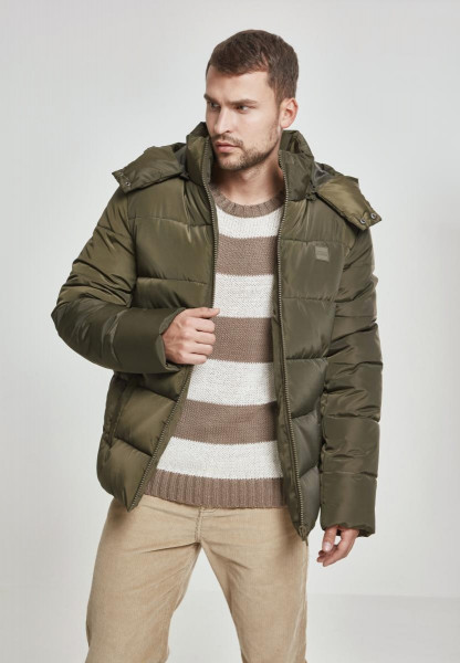 Urban Classics Jacket Hooded Puffer Jacket Darkolive