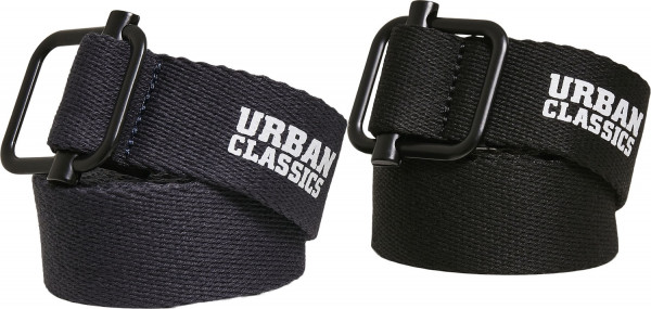 Urban Classics Gürtel Industrial Canvas Belt 2-Pack Black/Navy