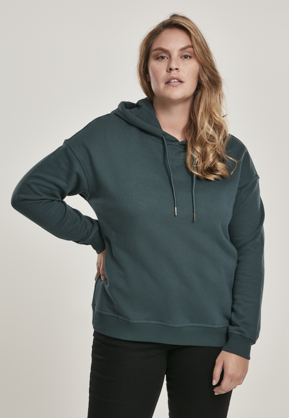 Urban Classics Damen Hoodie Ladies Hoody Bottlegreen - Damen