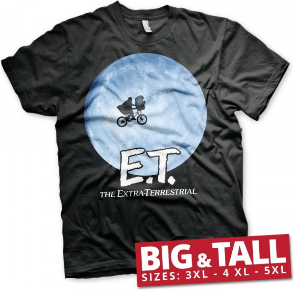 E.T. Bike In The Moon Big & Tall T-Shirt Black