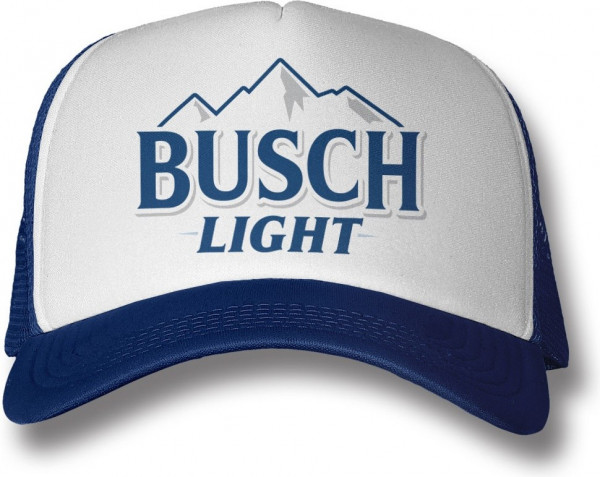 Busch Light Beer Trucker Cap White-Navy