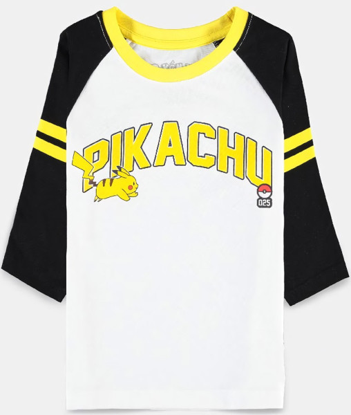 Pokémon - Running Pika - Girls 3/4 Sleeve T-shirt White