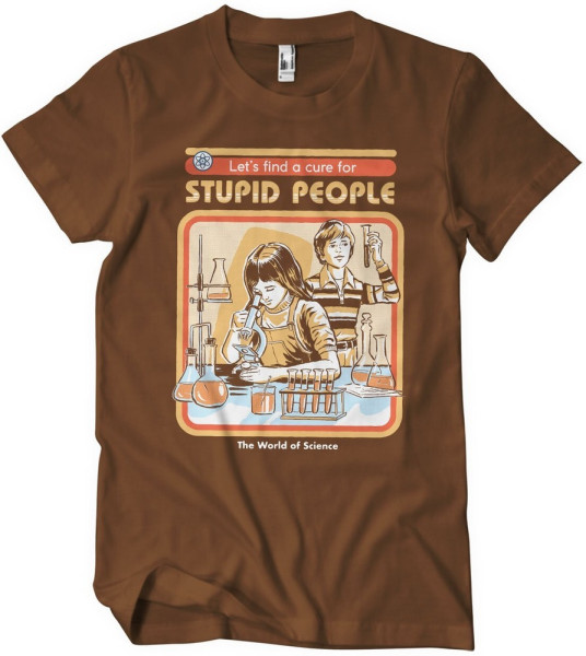 Steven Rhodes Cure For Stupid People T-Shirt Brown