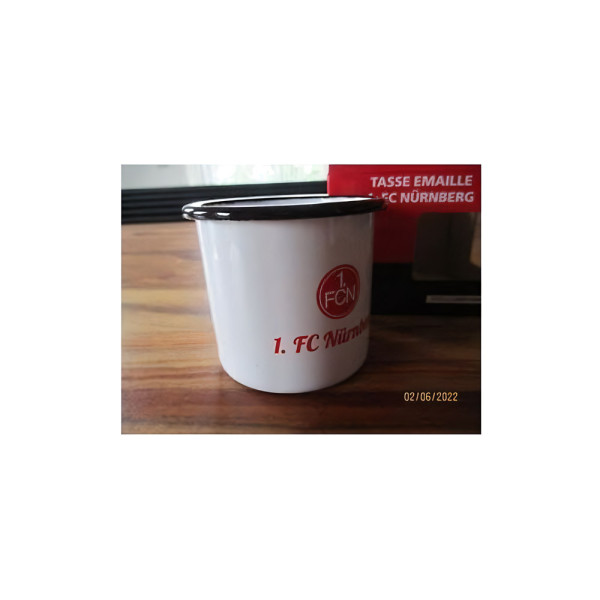1. FC Nürnberg Tasse Emaille Fußball Weiß