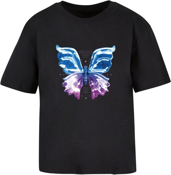 Miss Tee Damen T-Shirt Chromed Butterfly Tee MST034