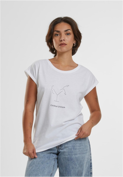 Mister Tee Damen Ladies Cocktail O'Clock Tee T-Shirt Round Neck MT2396