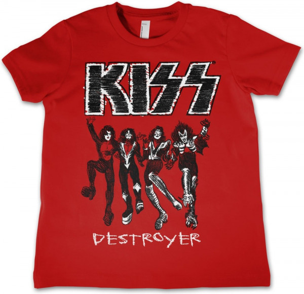 Kiss Destroyer Kids Tee Kinder T-Shirt Red