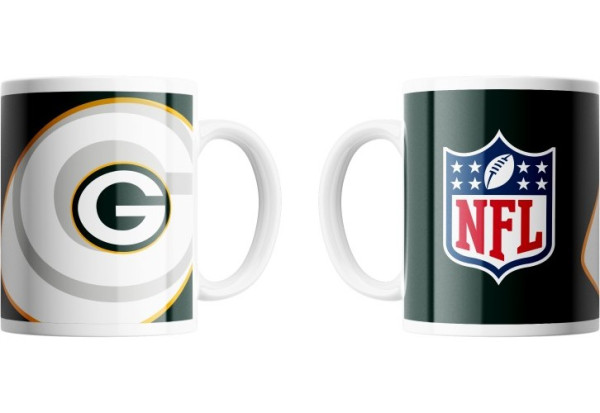 Green Bay Packers Classic Mug Shadow Logo & Shield American Football NFL Grün-330 ml