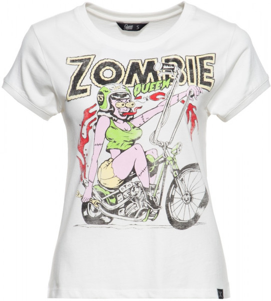 Queen Kerosin Wide Fit T-Shirt mit Zombie-Print QK4215373306 Offwhite