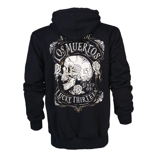 Lucky 13 Hoodie Dead Skull Zip Black