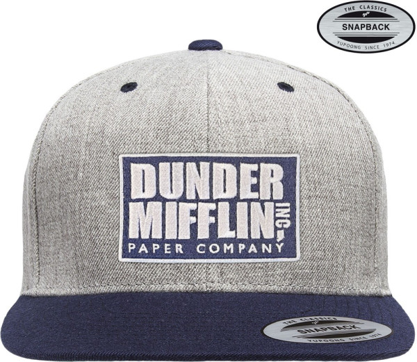 The Office Dunder Mifflin Inc Premium Snapback Cap Heather-Grey-Navy