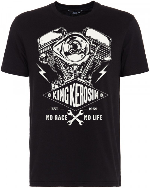 King Kerosin Shirt mit Frontprint im Bikerstyle KK5195353129 Black