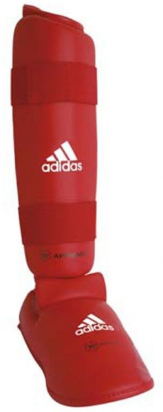 adidas WKF Schienbeinschutz mit abnehmbarem Fuß Rot