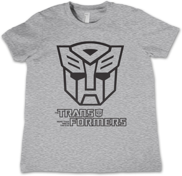 Transformers Decepticon Monotone Kids T-Shirt Heathergrey