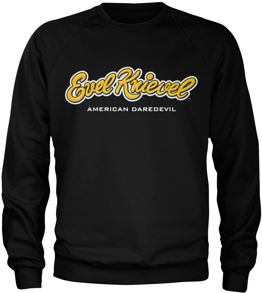 Evel Knievel Logo Sweatshirt Schwarz - Herren / Unisex